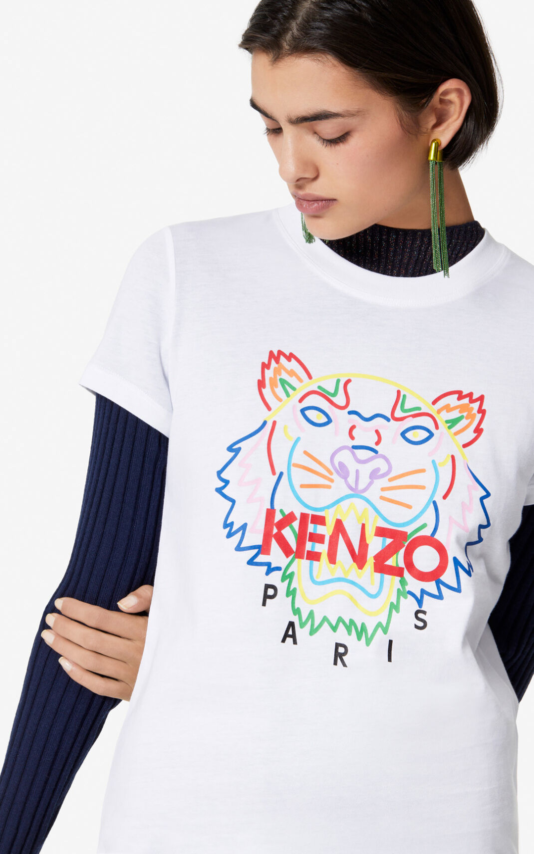 Kenzo Tiger μπλουζακια γυναικεια ασπρα | GR387398